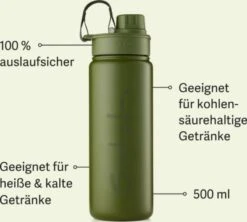 Satch Edelstahl Trinkflasche Olive, 500 Ml -Satch 29981713 06